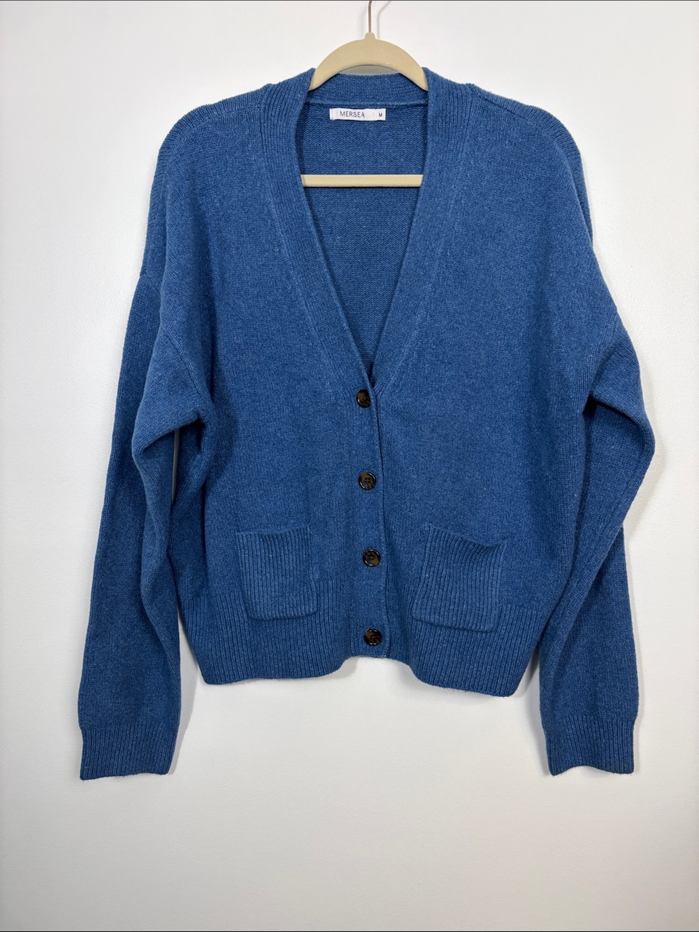 Mersea Cruiser Cardigan Women’s Medium Button Front Cotton Blend Cozy Sweater